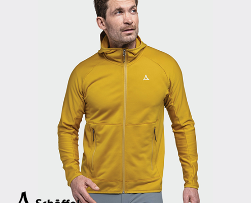 SCHOFFEL-23967-HIKING FLEECE HOODY STYLE CASCATE-VESTE POLAIRE À CAPUCHE-HOMME-5205-JAUNE-FACE