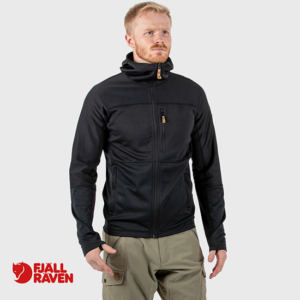 FJALL RAVEN-82257-ABISKO TRAIL FLEECE-VESTE POLAIRE A CAPUCHE-HOMME-550 BLACK-NOIR-FACE