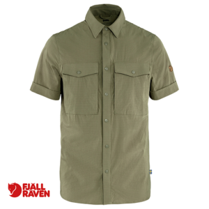 FJALL RAVEN-87939-ABISKO TREKKING SHIRT SS-CHEMISE MANCHES COURTES DE RANDONNÉE-HOMME-622 LIGHT OLIVE-VERT