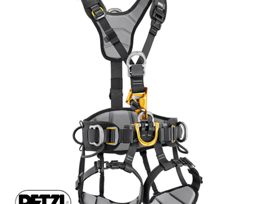 PETZL-C083AB01-ASTRO VERSION EUROPÉENNE-HARNAIS-NOIR JAUNE-FACE