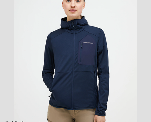 PEAK PERFORMANCE-G80173040-W UTILITY LIGHT ZIP HOOD-VESTE DE RANDONNÉE-FEMME-BLUE SHADOW-BLEU