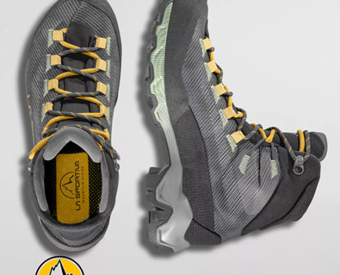 LA SPORTIVA-ZFHS101G00E37-AEQUILIBRIUM HIKE WOMAN GTX-CHAUSSURES DE RANDONNÉE-FEMME-CARBON ASPEN GREEN-GRIS