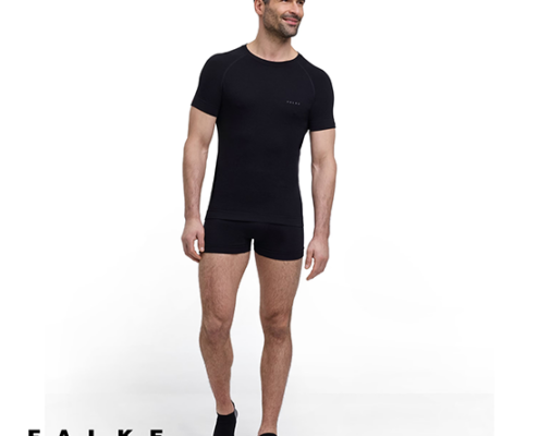 FALKE-33230-WOOL TECH LIGHT-TEE-SAHIRT-HOMME-3000 BLACK-NOIR-VUE