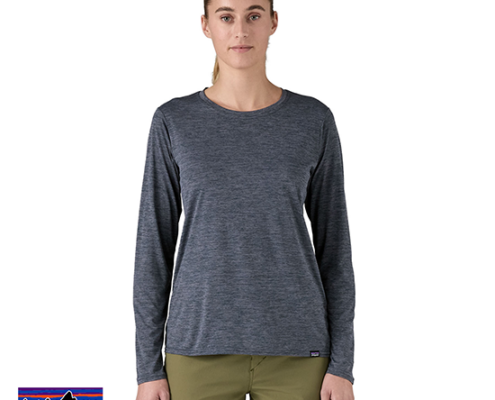 PATAGONIA-45185-W'S LONGSLEEVE CAP COOL DAILY SHIRT-TEE SHIRT-FEMME-SBLX LIGHT SMOLDER BLUE-BLEU-FACE