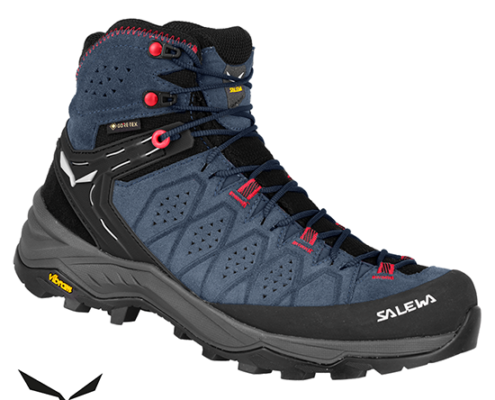 SALEWA-61383-ALP TRAINER II MID GRX-CHAUSSURES DE RANDONNÉE-FEMME-JAVA BLUE FLUO CORAL-BLEU