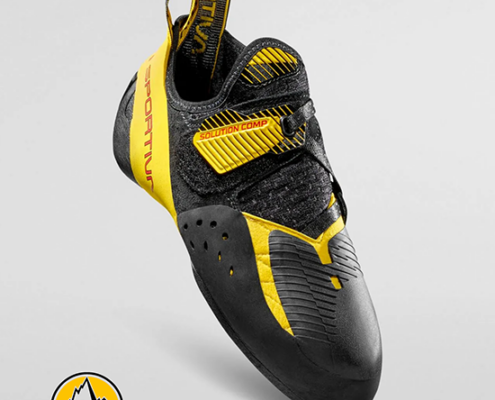 LA SPORTIVA-ZFCS018K0-SOLUTION COMP-CHAUSSONS D'ESCALADE-HOMME-BLACK YELLOW-NOIR