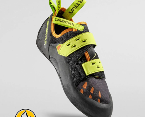 LA SPORTIVA-ZFCS146G00E29-TARANTULA-CHAUSSONS D'ESCALADE-HOMME-CARBON LIME PUNCH-GRIS