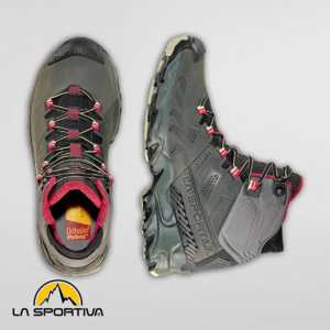LA SPORTIVA-ZFHS097G15P09-ULTRA RAPTOR II MID LEATHER GTX-CHAUSSURES DE RANDONNÉE-FEMME-CHARCOAL CERISE-GRIS