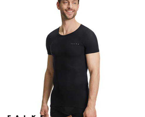 FALKE-TEE-SHIRT THERMIQUE ULTRA COOL-HOMME-3000 BLACK-NOIR