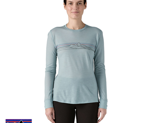 PATAGONIA-44600-WOMEN'S L/S CAP COOL-TEE-SHIRT-FEMME-STTM STRATA TRIPE THERMAL BLUE-BLEU