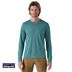 PATAGONIA-45180-M'S LONGSLEEVED CAP COOL DAILY-TEE SHIRT MANCHES LONGUES-HOMME-WTLX WETLAND BLUE LIGHT WETLAND BLUE X DYE-BLEU-FACE