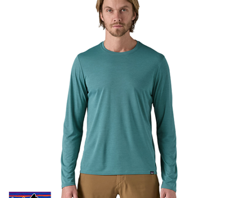 PATAGONIA-45180-M'S LONGSLEEVED CAP COOL DAILY-TEE SHIRT MANCHES LONGUES-HOMME-WTLX WETLAND BLUE LIGHT WETLAND BLUE X DYE-BLEU-FACE