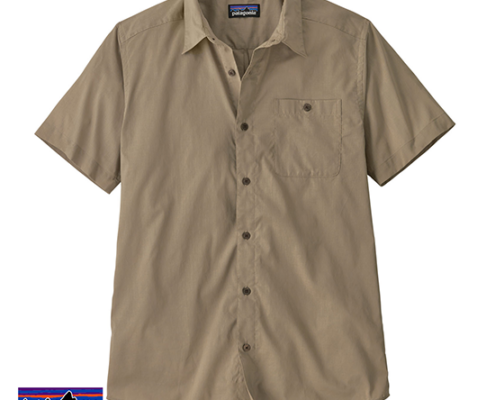 PATAGONIA-52562-M'S SHORT SLEEVED SUNRISE STREAM SHIRT-CHEMISE MANCHE COURTE-HOMME-SBDY SEABIRD GREY-BEIGE