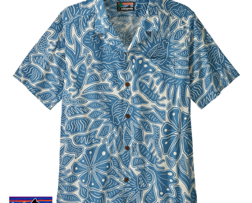 PATAGONIA-52567-M'S SHORT SLEEVED TIDAL THREADS SHIRT-CHEMISE MANCHES COURTES-BFSL BEES AND FLOWERS STILL BLUE-BLEU
