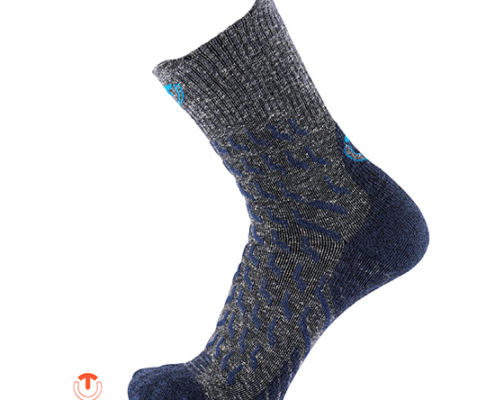 THERM-IC-T25-5250-001-TREK ULTRA COOL LINEN CREW-CHAUSSETTES DE RANDONNÉE-GREY NAVY-GRIS