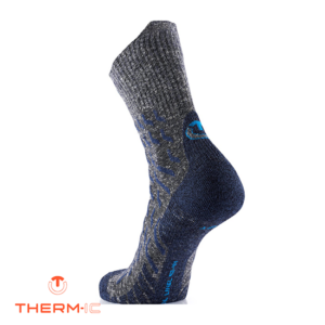 THERM-IC-T25-5250-001-TREK ULTRA COOL LINEN CREW-CHAUSSETTES DE RANDONNÉE-GREY NAVY-GRIS-TALON