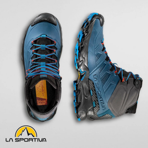 LA SPORTIVA-ZFHS060B42G00-ULTRA RAPTOR II MID LEATHER-CHAUSSURES DE RANDONNÉE-HOMME-HURRICANE CARBONE-BLEU
