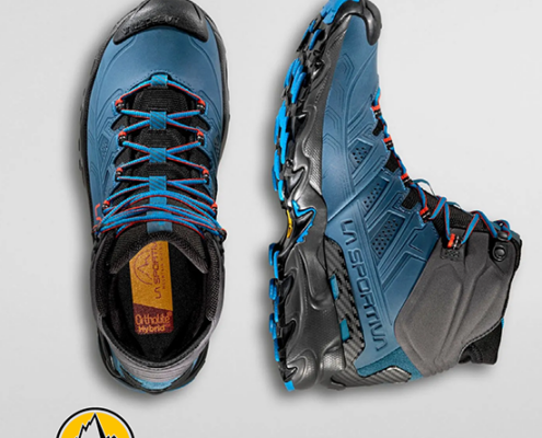 LA SPORTIVA-ZFHS060B42G00-ULTRA RAPTOR II MID LEATHER-CHAUSSURES DE RANDONNÉE-HOMME-HURRICANE CARBONE-BLEU