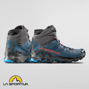 LA SPORTIVA-ZFHS060B42G00-ULTRA RAPTOR II MID LEATHER-CHAUSSURES DE RANDONNÉE-HOMME-HURRICANE CARBONE-BLEU-VUE