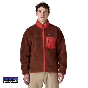 PATAGONIA-23057-M'S CLASSIC RETRO X JACKET-VESTE POLAIRE-HOMME-DVL DRIED VANILLA-ROUGE-FACE