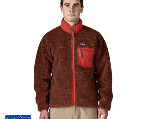 PATAGONIA-23057-M'S CLASSIC RETRO X JACKET-VESTE POLAIRE-HOMME-DVL DRIED VANILLA-ROUGE-FACE