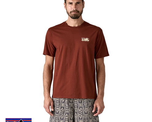 PATAGONIA-37534-M'S 73 SKYLINE ORGANIC TEE-SHIRT-HOMME-DVL DRIED VANILLA-ROUGE