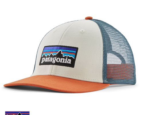 PATAGONIA-38283-P6 LOGO LORPO TRUCKER HAT-CASQUETTE-WHRL WHITE W REDTAIL RUST-BLANC