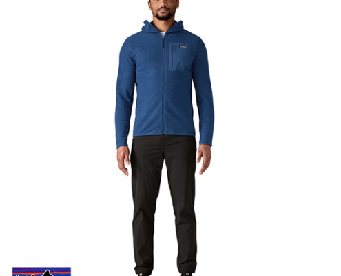 PATAGONIA-40256-M'S R1 FULL ZIP HOODY-POLAIRE À CAPUCHE-HOMME-CLMB CLEMENT BLUE-BLEU