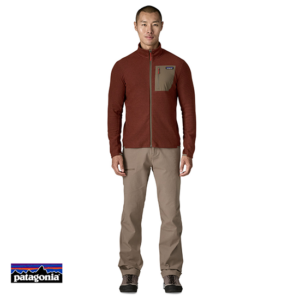 PATAGONIA-40275-M'S R1 AIR JACKET-VESTE POLAIRE-HOMME-DVL DRIED VANILLA-ROUGE