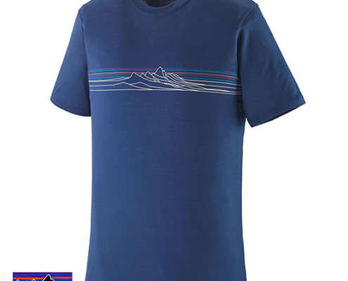 PATAGONIA-44590-CAP COOL MERINO GRAPHIC TEE-SHIRT HOMME-STCM STRATA STRIPE CLEMENT BLUE-BLEU