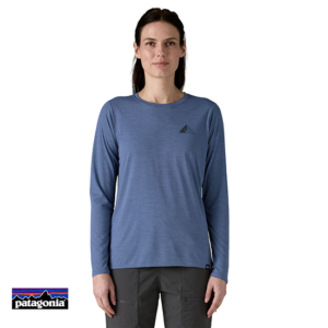 PATAGONIA-45165-W'S LONG SLEEVED CAP COOL-TEE SHIRT MANCHES LONGUES-FEMME-DWCX DRIFTWAYS CURRENT BLUE-BLEU-FACE