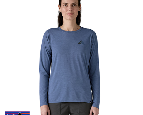 PATAGONIA-45165-W'S LONG SLEEVED CAP COOL-TEE SHIRT MANCHES LONGUES-FEMME-DWCX DRIFTWAYS CURRENT BLUE-BLEU-FACE