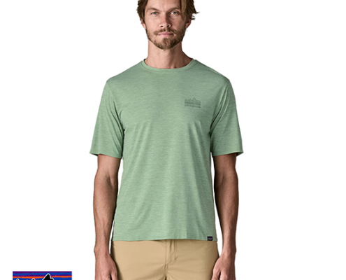 PATAGONIA-45235-M'S CAP COOL DAILY GRAPHIC SHIRT-TEE SHIRT DE RANDONNEE-HOMME-SEWX STRATASPIRE ELLWOOD GREEN X DYE-VERT-FACE
