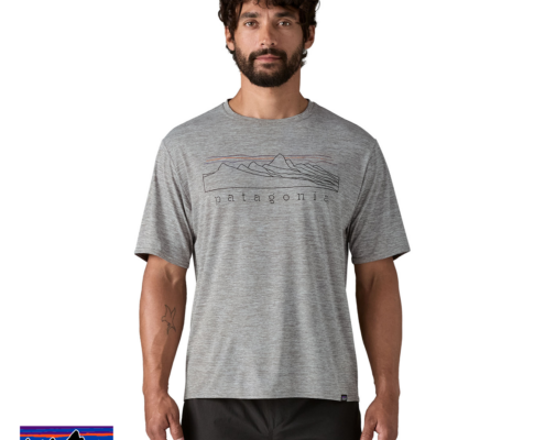 PATAGONIA-45235-M'S CAP COOL DAILY GRAPHIC SHIRT-TEE SHIRT DE RANDONNEE-HOMME-STPF STRATAPEACKS FEATHER GREY-GRIS