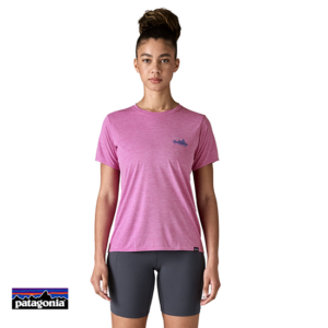 PATAGONIA-45250-WOMEN'S CAPILENE® COOL DAILY GRAPHIC SHIRT-SBPX 73 SKYLINE BIRSK PURPLE X DYE-ROSE-FACE