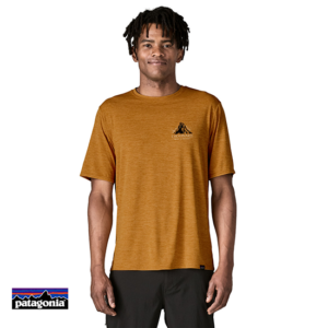 PATAGONIA-45385-M'S CAP COOL DAILY GRAPHIC SHIRT-TEE SHIRT DE RANDONNÉE-HOMME-CHTX CHOUINARD CREST TALON GOLD X DYE-JAUNE
