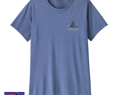 PATAGONIA-45390-W'S CAP COOL DAILY GRAPHIC SHIRT-TEE SHIRT-FEMME-CHCX CHOUINARD CREST CURRENT BLUE-BLEU