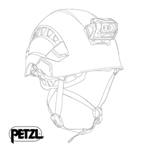 PETZL-E073BA00-SLOT ADAPT-PLATINE POUR CASQUE LAMPE FRONTALE-SCHÉMA SUR CASQUE