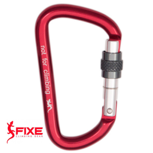 FIXE-R00180-SEGURO AUXILIAR B-MOUSQUETON À VIS-NE PA GRIMPER-ROUGE