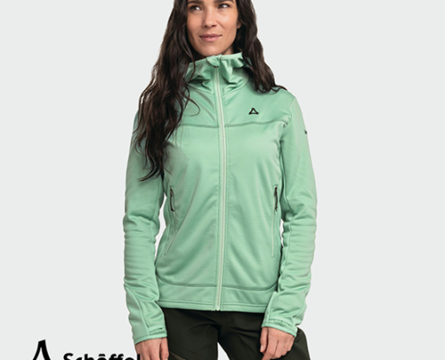 SCHOFFEL-13784-HIKING FLEECE HOODY STYLE MILAGLE-VESTE POLAIRE À CAPUCHE-6305 GEM JADE-VERT