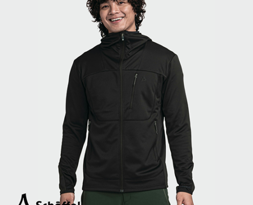 SCHOFFEL-24129-HIKING FLEECE HOODY JACKET STYLE MILAGLE-VESTE POLAIRE À CAPUCHE-HOMME-9990 BLACK-NOIR