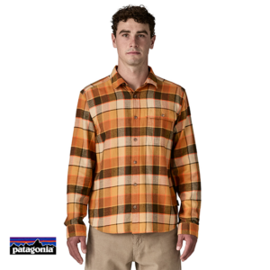 PATAGONIA-42410-M'S LONG SLEEVED LIGHTWEIGHT FJORD FLANNEL SHIRT-CHEMISE-HOMME-ROCKY OTTER BROWN-ORANGE
