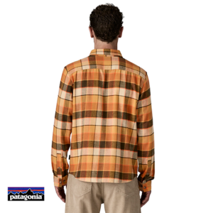 PATAGONIA-42410-M'S LONG SLEEVED LIGHTWEIGHT FJORD FLANNEL SHIRT-CHEMISE-HOMME-ROCKY OTTER BROWN-ORANGE-DOS