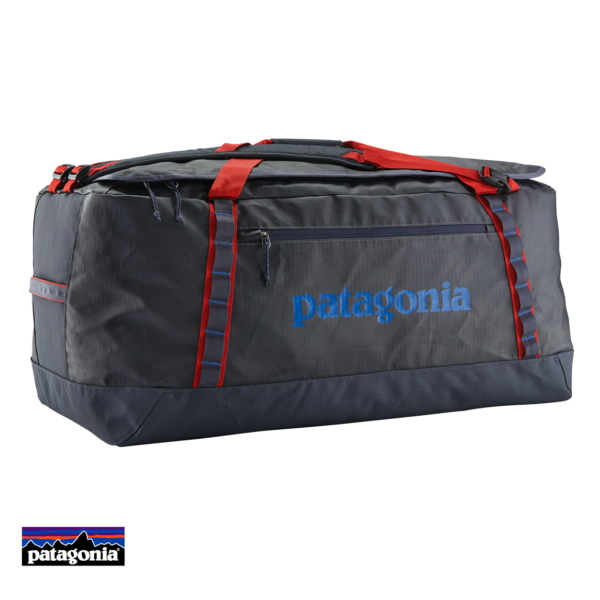 PATAGONIA-49353-BLACK HOLE DUFFEL 100L-SAC DE VOYAGE-SMRE SMOLDER BLUE W AMINATA RED-BLEU
