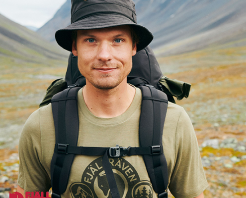 FJALL RAVEN-TEE-SHIRT ABISKO LAINE CLASSIS-TEE SHIRT-HOMME-622 LIGHT OLIVE-VERT-VUE