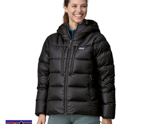 PATAGONIA-85505-W'S FITZ ROY DOWN-DOUDOUNE À CAPUCHE-FEMME-BLK BLACK-NOIR