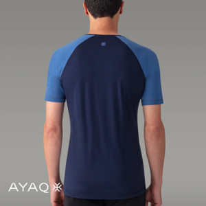 AYAQ-BF-SS-BIAFO-TEE SHIRT 100% ÙERINOS-HOMME-BLUE SLATE-BLEU-DOS