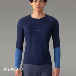 AYAQ-MF-LS-M-MEFONNA-TEE SHIRT MANCHES LOGNUES-HOMME-BLUE SLATE-BLEU