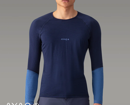 AYAQ-MF-LS-M-MEFONNA-TEE SHIRT MANCHES LOGNUES-HOMME-BLUE SLATE-BLEU