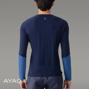 AYAQ-MF-LS-M-MEFONNA-TEE SHIRT MANCHES LOGNUES-HOMME-BLUE SLATE-BLEU-DOS